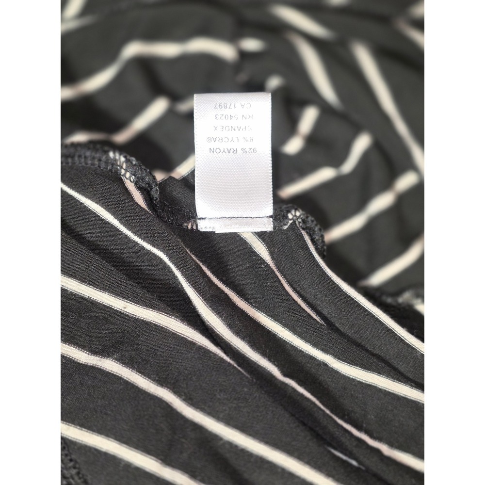 Banana Republic Womens Black White Diagonal Stripe Long Sleeve Top Large Stretch - Picture 5 of 6